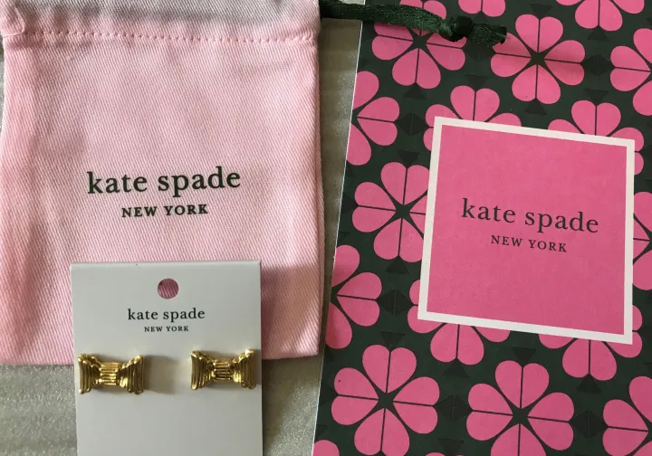 Authentic Kate Spade Earrings*Kate Spade All wrapped up Studs*Ribbon  Earrings | Lazada PH