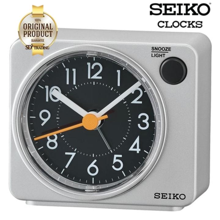 seiko-quiet-sweep-snooze-นาฬิกาปลุก-รุ่น-qhe100a-สีเงินหน้าดำ