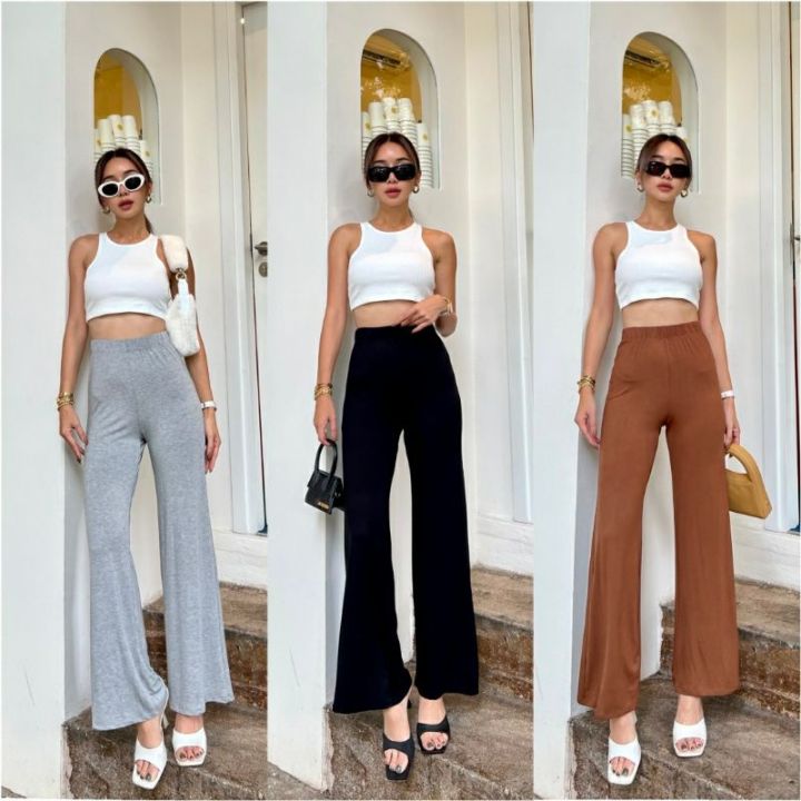 novelle-basic-high-waist-pantsกางเกงผ้ารุ่นใหม่เอวสูงทรงสวยแบบเกาหลีอันยองสุดสุด-เนื้อผ้าเลยอนพรีเมี่ยม-2-ชั้นไม่บางนะคะ