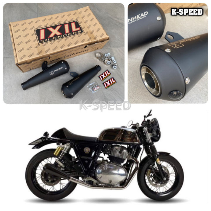 ปลายท่อสูตร Ixil IronHead black edition for Royal Enfield GT 650 & Interceptor 650