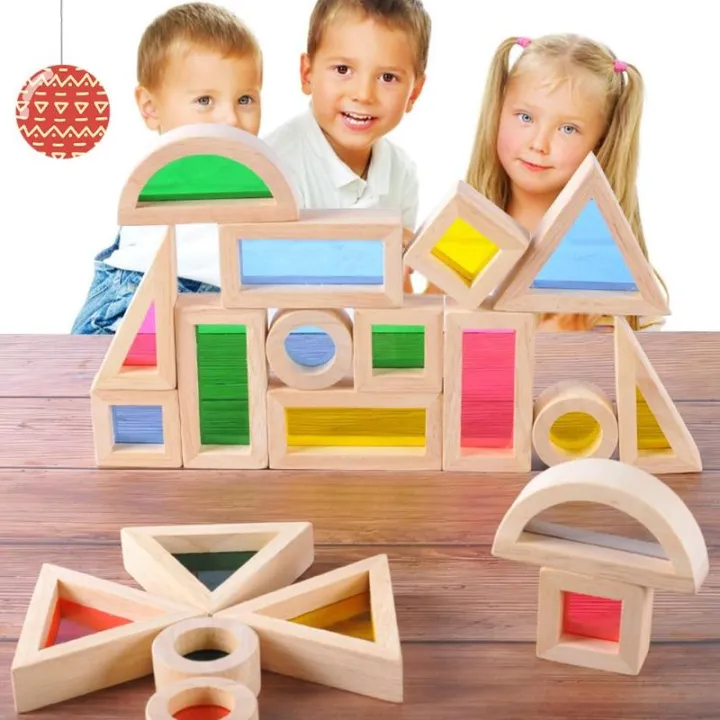 Creative Acrylic Rainbow Educational Toy Tower Pile of for Children Diy ...