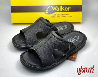 Walker รองเท้าแตะหนังแท้ วอร์คเกอร์ รุ่น M8013 หนังแท้ สีดำ ไซส์ 39-46 ของแท้ พร้อมส่ง