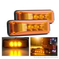 hyf☈♈ 2PCS 24V 3.9Inch 3 Truck Trailer amber Front Rear Side Lights Clearance Indicator Lamp