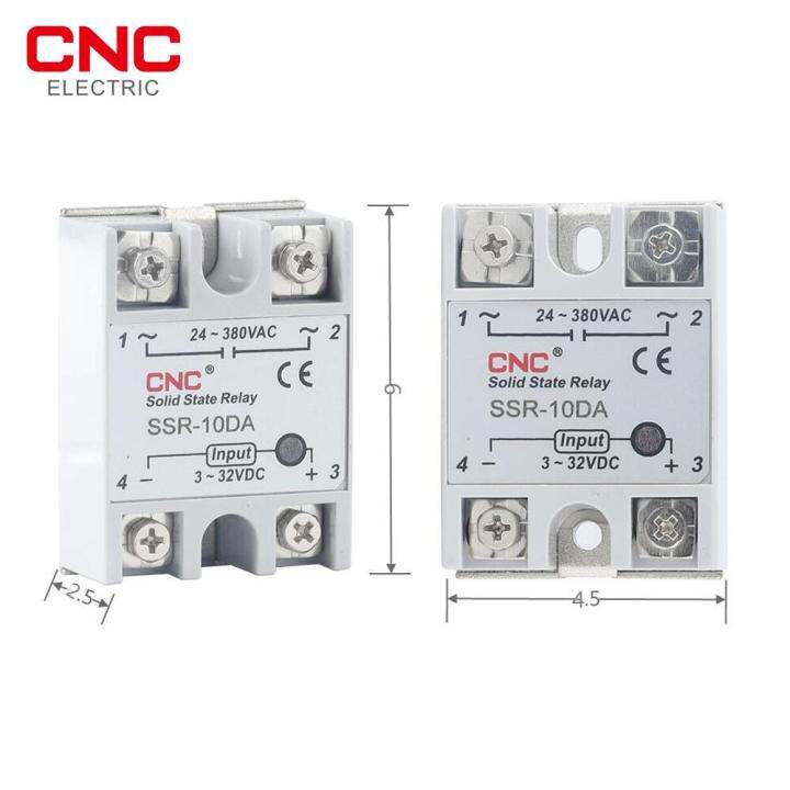 cnc-โซลิดสเตรีเลย์-ssr-25da-40da-dc-ควบคุม-ac-สีขาวเชลล์เฟสเดียวที่มีฝาครอบพลาสติกอินพุต3-32โวลต์เอาท์พุท24-380โวลต์