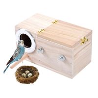 Pet Bird House Parakeet Nest Box Bird House Budgie Wood Breeding Box for Lovebirds Parrotlets Mating Box