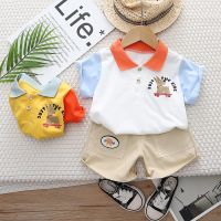 2023 Summer Kids Toddler Boy Clothing Set Cartoon Dog Short Sleeve Shirts Denim Shorts Pants Suit Infant Baby Boy Outfit Set