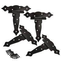 T-Shaped Flower Hinge Slotted Bearing Door 6 Inch Black Lacquered Wooden Door Hinge