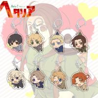 [HOT HUIQKKJKUIO 556] รุ่น Q APH ตัวเลขอะคริลิพวงกุญแจ Ludwig Lovino Vargas Antonio Arthur Kirkland พวงกุญแจอะนิเมะ Hetalia แกนอำนาจพวงกุญแจ