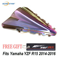 ElvenตาสำหรับYamaha YZF R15 2014 2015 2016 อุปกรณ์มอเตอร์ไซค์ฟองคู่กระจกกระจกR15 14 15 16 ลมVisor F Airingสปอยเลอร์D Eflector