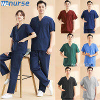 ชุดขัด Wenurse ผู้ชายแขนสั้นเครื่องแบบแพทย์