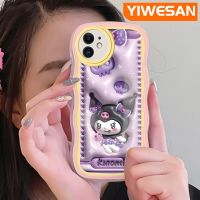 YIWESAN เคสสำหรับ iPhone 11 11 Pro 11 Pro Max 3D ลายการ์ตูนน่ารักขอบคลื่นเคสโทรศัพท์แบบใสสีสันสดใสป้องกันเลนส์กล้องเคสนิ่มโปร่งใสซิลิโคนกล่องกันกระแทก