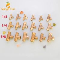 1Pc Pneumatic Brass Pipe fitting Male-Female Thread conversion connect 1/8" 1/4" 3/8" BSP Tee Type copper water oil gas adapter