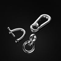 High-Grade Metal Car KeyChain 360 Degree D Shape Rotating Horseshoe Buckle Jewelry Key Rings Holder Genuine Bag Pendant