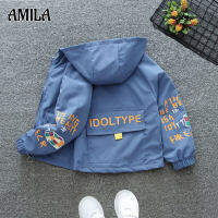 AMILA ชายเสื้อแจ็คเก็ตบางเสื้อกันหนาวหมวกเวอร์ชั่นเกาหลีของใหม่พายุแจ็คเก็ตเด็กระบายอากาศชุดลำลอง9542