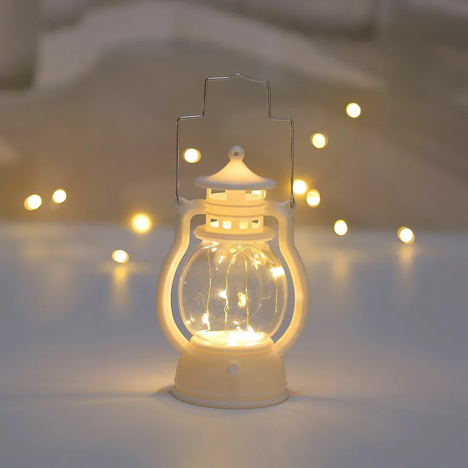 Vintage Portable Oil Lamp Christmas LED Night Lights Battery