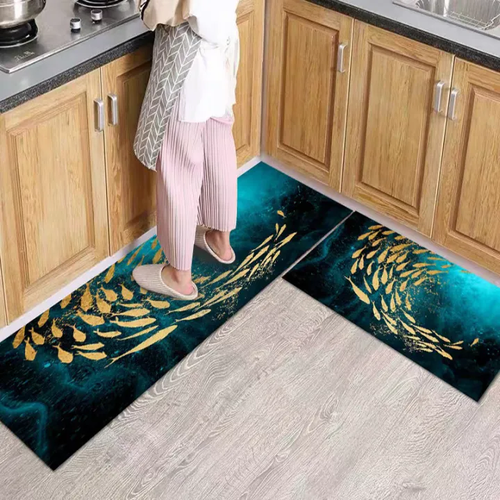 Kitchen mat anti-slip absorbent strip oil-proof mat waterproof cute cartoon  home dirty kitchen carpet spread. | Lazada PH
