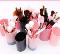 Makeup Brushes&amp;Sets korea new ชุดแปรงแต่งหน้า brush set พร้อมกระบอกแปรง set 12 ชิ้น  คละสี  (มีเก็บเงินปลายทาง)