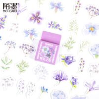 46 Pcs/pack Romantic Purple Flowers Stickers Decal Paper For Diary Album Notebook Journal Diy Arts Crafts Calendars Stickers Labels
