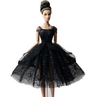 NK Official 1 Pcs Luxury Wedding Dress for Barbie Doll Dancing Party Bride Wear Black Lace Clothes For 1/6 BJD Doll Accessories