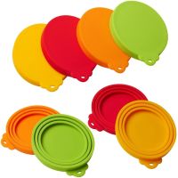 【cw】 3 In 1 Silicone Canned Lid Sealed Feeders Food Can for Dog Storage Top Cap Reusable Cover