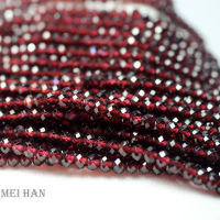 Free Shipping Natural Wine Red Garnet (2strandsset) 2.5*3.6 mm Faceted Rondelle loose beads stone wholesale for jewelry design