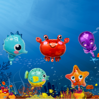 5pcs Marine Life Theme Party Balloons Ocean Sea Animals Shark Foil Balloons Kids Boy Birthday Party Decor Baby Shower Supplies