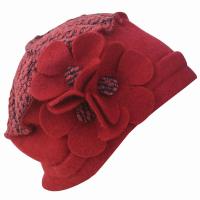 2021Lawliet Elegant Women Beret Wool Cap Flowers Solid Beanie Female Winter Cap Ladies Warm Crochet Church Hat Mom Gift A125