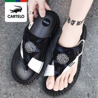 Cartelo crocodile sandals mens dual-use driving 2022 new summer tide slippers herringbone mens beach sandals shoes