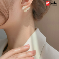 Maidu Jewelry ต่างหูสตั๊ดปีกผีเสื้อสำหรับผู้หญิงล่าสุด Zircon Dual Wear Earring Female