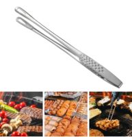 【jw】▧✻  steel food tongs long handle non-slip barbecue steak kitchen cooking tool accessories BBQ Tongs