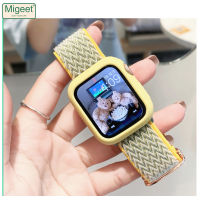 Migeet สายสร้อยข้อมือยางยืดไนลอนสำหรับสายคาด Apple Watch ขนาด49มม. 41มม. 45มม. 44มม. 40มม. 42มม. สมาร์ทวอท์ช8 7 6 SE 5 4 3 38มม.