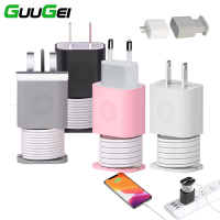 GUUGEI 2 In 1ซิลิโคนเครื่องป้องกันที่ชาร์จสายชาร์จม้วนสำหรับอะแดปเตอร์ไฟฟ้าหลักเคสป้องกันการแตกหักการที่เก็บสายไฟข้อมูล