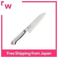 อุตสาหกรรม Shimomura เครื่องล้างจาน Ryuji สแตนเลส Santoku 170มม. สีชมพูโมลิบดีนัมเหล็กวาเนเดียมเข้ากันได้กับ HACCP RYS-11P ผลิตในญี่ปุ่นผลิตใน Niigata Tame Sanjo