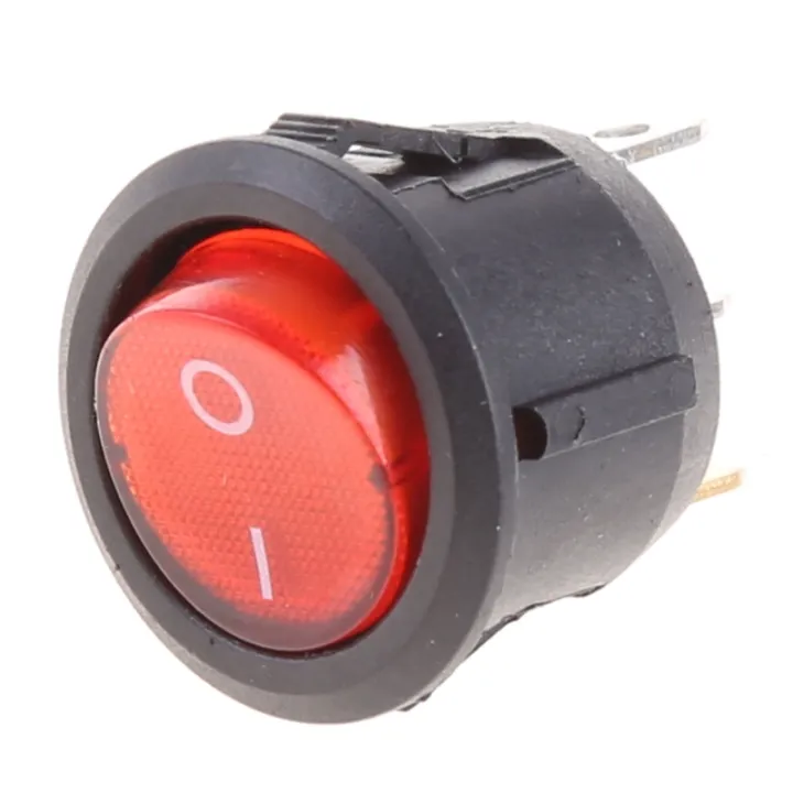 Car Auto Round Button Dot Boat Rocker Switch AC 6A/250V Red Light ON ...