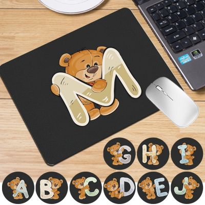 Computer Mousepad Waterproof Keyboard Mat Soft Leather Gaming Mouse Pad Bear Letter Series Smooth Mice Cushion for Office Home