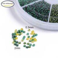 1 Box Autumn Theme FGB&amp;reg Transparent Glass  Beads Grade A Silver Lined Round Hole Round Mixed Color 2x1.5mm Hole: 0.3mm; about 360~400pcs/color 6colors about 2160~2400pcs/box for DIY Jewelry Making