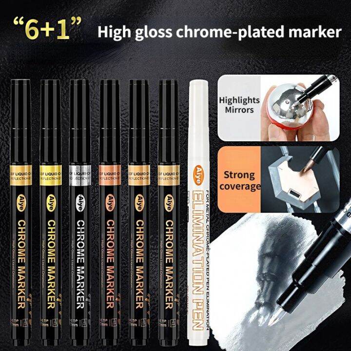 Metallic Chromeplated Marker 6 1 Rose Gold Paint Pen Model Coloring