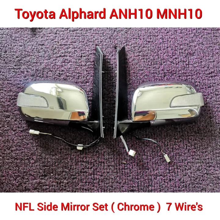 🇯🇵🇯🇵 Toyota Alphard ANH10 MNH10 NFL Chrome Side Mirror ( 5+2 Wires