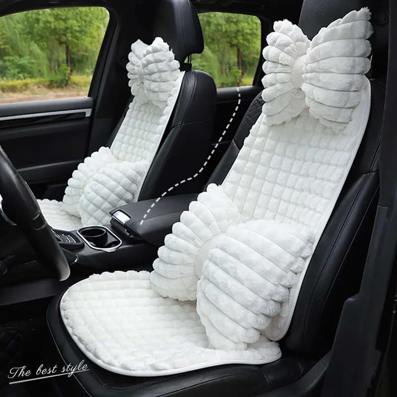 New Plaid Car Seat Cushion With Backrest, Autumn And Winter Warm Car Seat  Cushion, Simple And Comfortable Plush Car Seat Pad, 1 Set Includes Seat  Cushion And Backrest