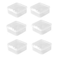 6 Pieces Mini Plastic Clear Storage Box for Collecting Small Items, Beads, Jewelry, Business Cards