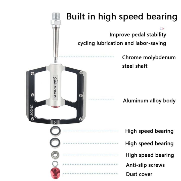 แบริ่ง3แป้นถีบจักรยานเบามากกันลื่นอะลูมินัมอัลลอย-cnc-bmx-mtb-แป้นวางที่ถีบจักรยานบนถนนแบริ่งซีลจักรยานจักรยานอุปกรณ์เสริมคันเหยียบ