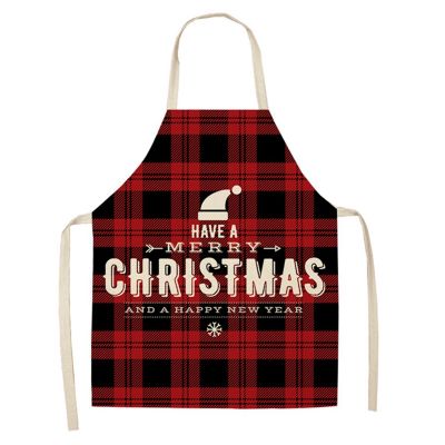 Linen Merry Christmas Apron Christmas Decorations for Home Kitchen Accessories Anti-Oil and Antifouling Apron