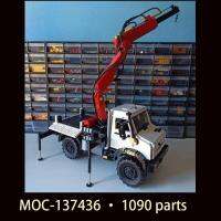 NEW LEGO 1090 parts PNEUMATIC KNUCKLE BOOM CRANE MODULE FOR UNIMOG U5023 MOC-137436 High-tech Model Building Blocks for Adults Toys Gift