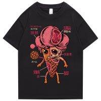 Camiseta de Hip Hop para hombre, camisa divertida de monstruo helado, anatomía, Harajuku, Kanji, ropa de calle, algodón, verano, 2022