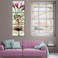 3ชิ้นดอกไม้บทคัดย่อ Art ภาพวาดฝาผนังไร้กรอบโปสเตอร์ Modern Home DecorTriptych โปร่งใส Bougainvillea Frameless ห้องนอนห้องนั่งเล่นภาพวาดตกแต่งบ้าน