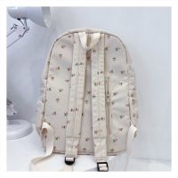 Cute Backpack Girls School Backpack Floral Canvas School Bag Korean BM Style Backpack Sports Bag Travel Bag Female Bag