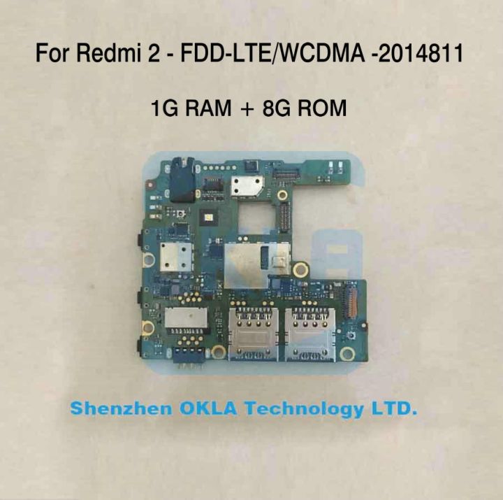 1ชิ้นสำหรับ Xiaomi Redmi 2 Hongmi 2 Red Mi 2 WCDMA 1G RAM 8GB เมนบอร์ดเมนบอร์ด2014811เมนบอร์ด