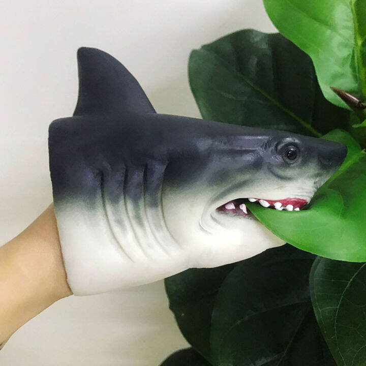 bmwa-จัดส่งทันที-shark-hand-puppet-toys-เด็กยางนุ่มถุงมือสัตว์ของเล่นจำลองฉลามหุ่นมือ-animal