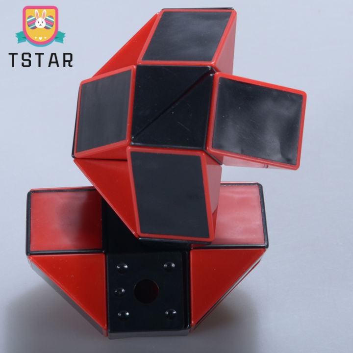 tstarลูกบาศก์ปริศนารูบิคสีแดง-ดำ-อุปกรณ์เสริมสำหรับไม้บรรทัดงูขนาด15นิ้ว