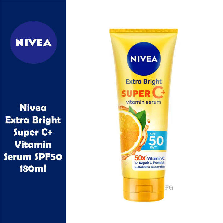 Nivea Extra Bright Super C+ Vitamin Serum SPF50 180ml | Lazada